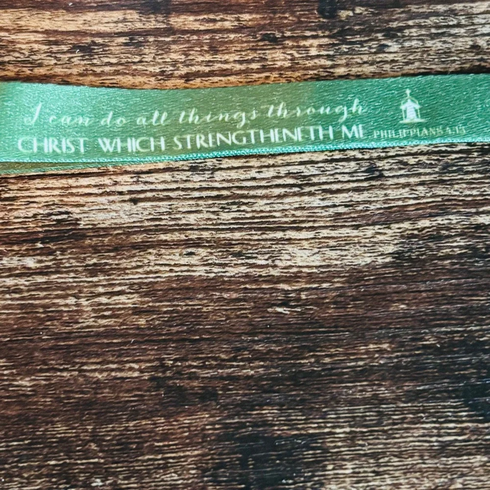 Green Philippians 4:13 Scripture Wristlet Lanyard Keychain Religious Faith Gift